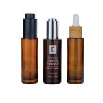30ml Brown/Amber Glass Clear Cylindrical Bottle With Silver/Bamboo/Black Drop