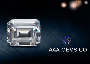 China Colorless Emerald Cut Moissanite Loose Stones Forever Brilliance Grade wholesale