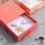 Square Small Jewelry Packaging Boxes 250gsm Cardboard Paper Drawer Box