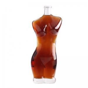 China Glass Collar 75cl Lady Body Shaped Glass Bottle for Wine Liquor Vodka Creative Design wholesale
