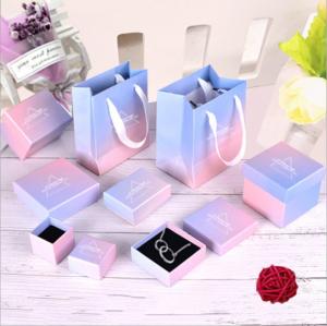 China CMYK Travel Organizer Pink Paper Jewelry Box With Lid Custom Logo wholesale