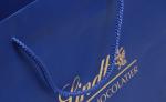 C1S C2S Glossy Coated Personalized Paper Bags Sea Blue Garment Shopping Paper