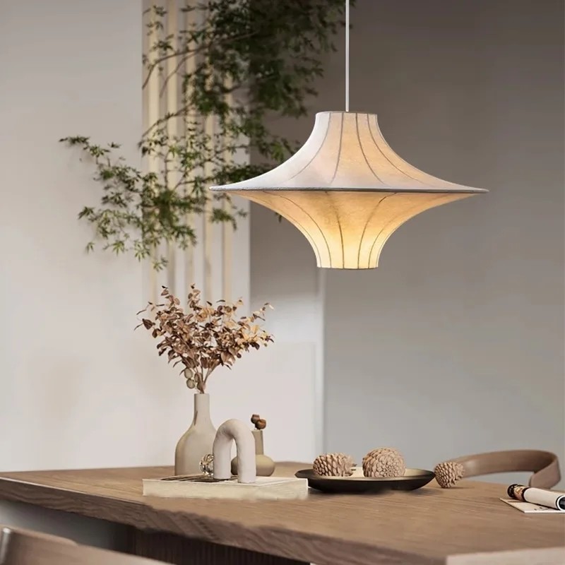 Modern Silk Led Pendant Lights For Living Room Nordic Wabi Sabi Light(WH-AP-579)