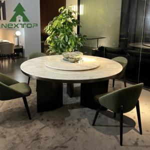 China Modern Kitchen White Dining Table And Green Chairs Swivel Round Dining Table wholesale
