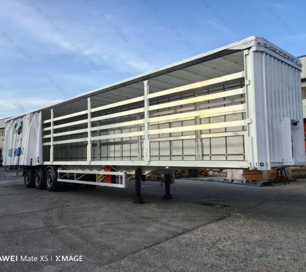 3 Axles Enclosed Box Cargo Transport Curtain Side Semi Trailer with 8/12/16 Tire