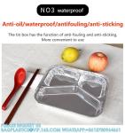 3 Compartment Aluminium Foil Food Container With Clear Dome Lid Custom Alu Foil