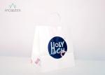 Block Bottom White Paper Food Bags With Handles Durable Sturdy