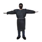 Black 60g PP Medical Disposable Isolation Gowns 115x140cm
