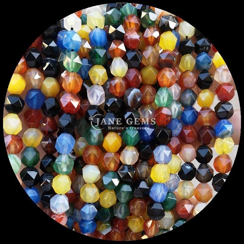 Dazzling Diamond Cut Multi Colored Gemstone Beads Clear Quartz Carnelian Loose Strands for Exquisite Jewelry Crafting