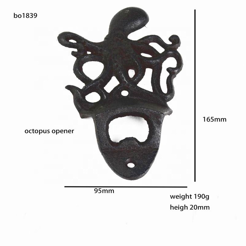 Rustic Wall Mounted Octopus Antique Cast Iron Bottle Opener