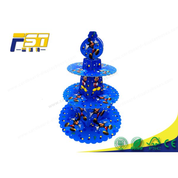 Custom Tiered Cardboard Cake Display Full Color Printing For Cake Retail Stores