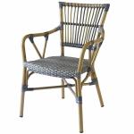 Anti Moth Aluminum Bistro Waterproof Wicker Rattan Dining Chairs