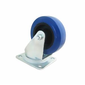 China Swivel Castor with 80mm Rubber blue wheel.Rohs wholesale