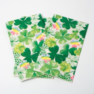China Partysprite Clover Design Biodegradable Paper Napkin Holiday Theme Party Supplies wholesale