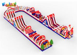 China Christmas Santa 5K Crazy Inflatable Obstacle Course Rental on sale
