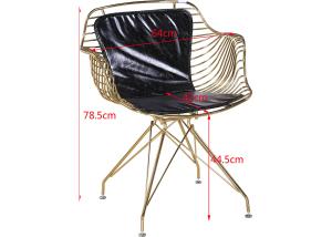 China Contemporary Steel Bar Frame 64cm Faux Leather Dining Chairs wholesale