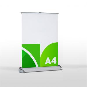 China 100% Aluminium Portable retractable mini A3 A4 table roll up banner stand/mini desktop rollup stand displays wholesale