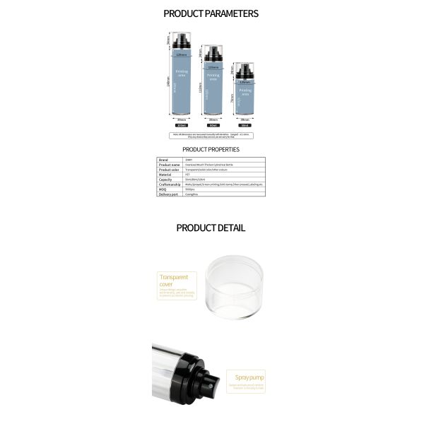 50ml Cosmetic Spray Bottle , Empty Clear Spray Bottles 39mm Width