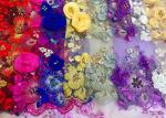 Luxury Guipure 3D Flower Lace Fabric For Apparel 135cm Width Purple