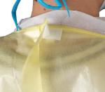 Ultrasonic Heat Sealed Disposable Medical Use Knitted Wrist PP+PE Isolation Gown