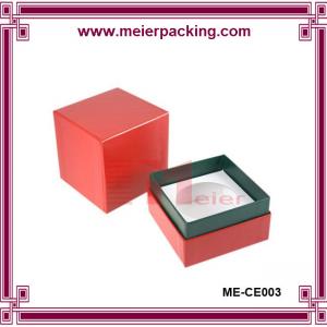 China Hard paper red color printing candle set up gift box with white paper holder wholesale