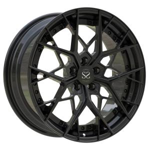 China Gloss Black 2 Piece Forged Wheels Disc Barrel Aluminum Alloy 19 Inch Rs3 Car Rims wholesale