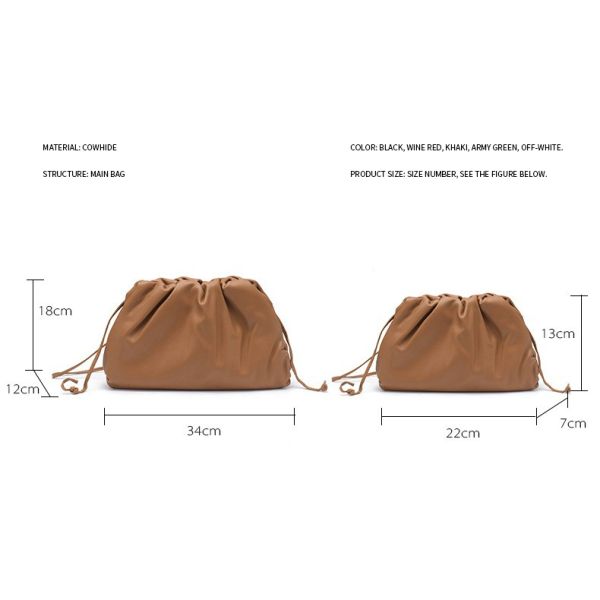 Portable Design Customizable Logo Women's Bag Genuine Leather Pleated Pattern Clutch