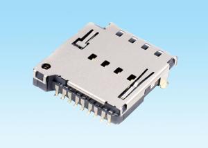 China Pin 9 Push Type SIM Card Connector Thermoplastic Housing In Communication Equipments wholesale