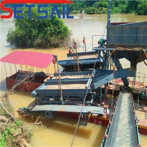 China Chain Bucket Sand Dredger 75kw-240kw Power for River Sand Gold and Diamond Extraction wholesale