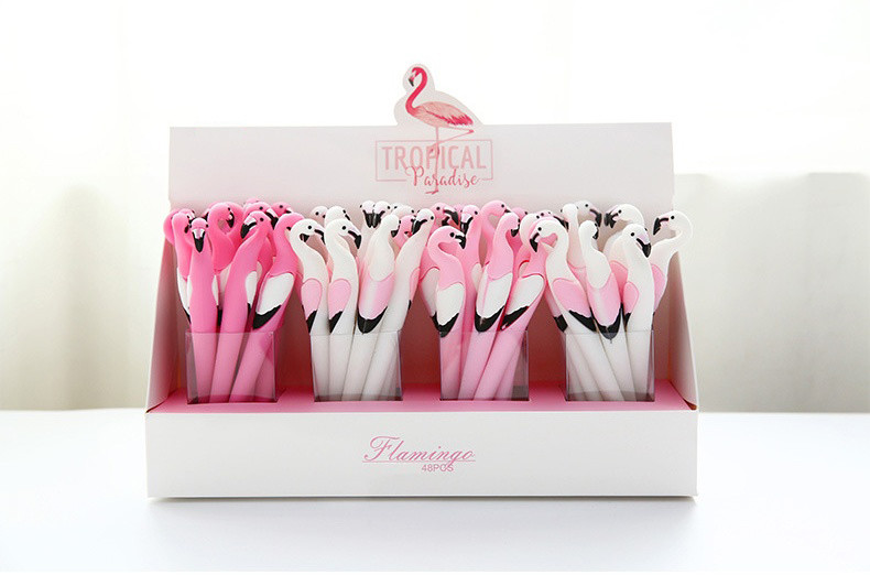 Flamingo Shaped 0.5mm Plastic Gel Pen Advertising Gifts Neutral Pen Small Prizes