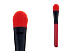 China OEM Logo Angular Face Synthetic Foundation Brush With Red Hair wholesale