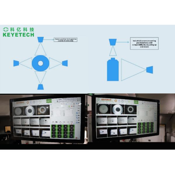 60mm-90mm Pharma Bottle Visual Inspection System Equipment with image cameras