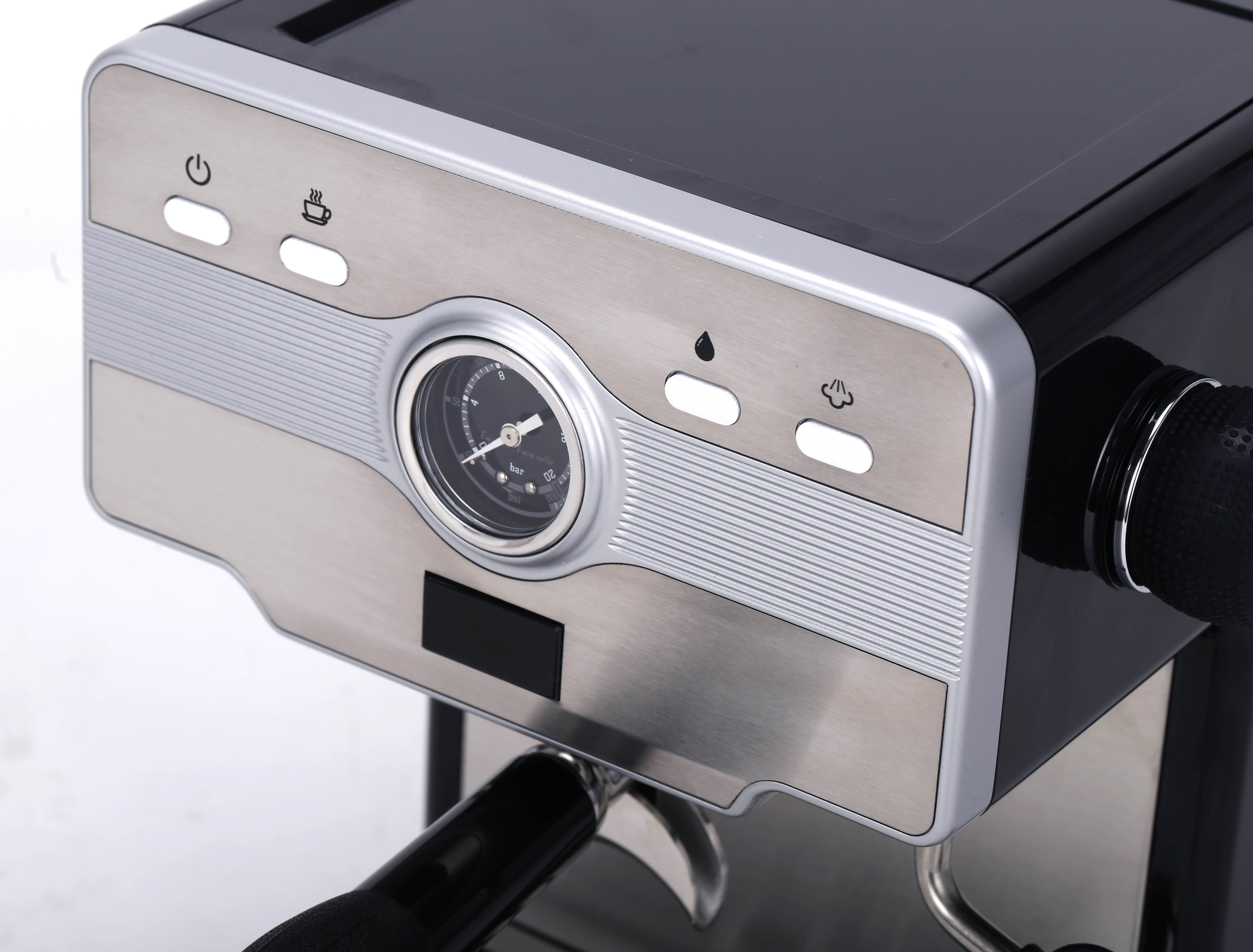 Easy Control Espresso Machine Large Capacity Espresso Maker Black Or Silver Color 100cups PP And Stainless Steel Body