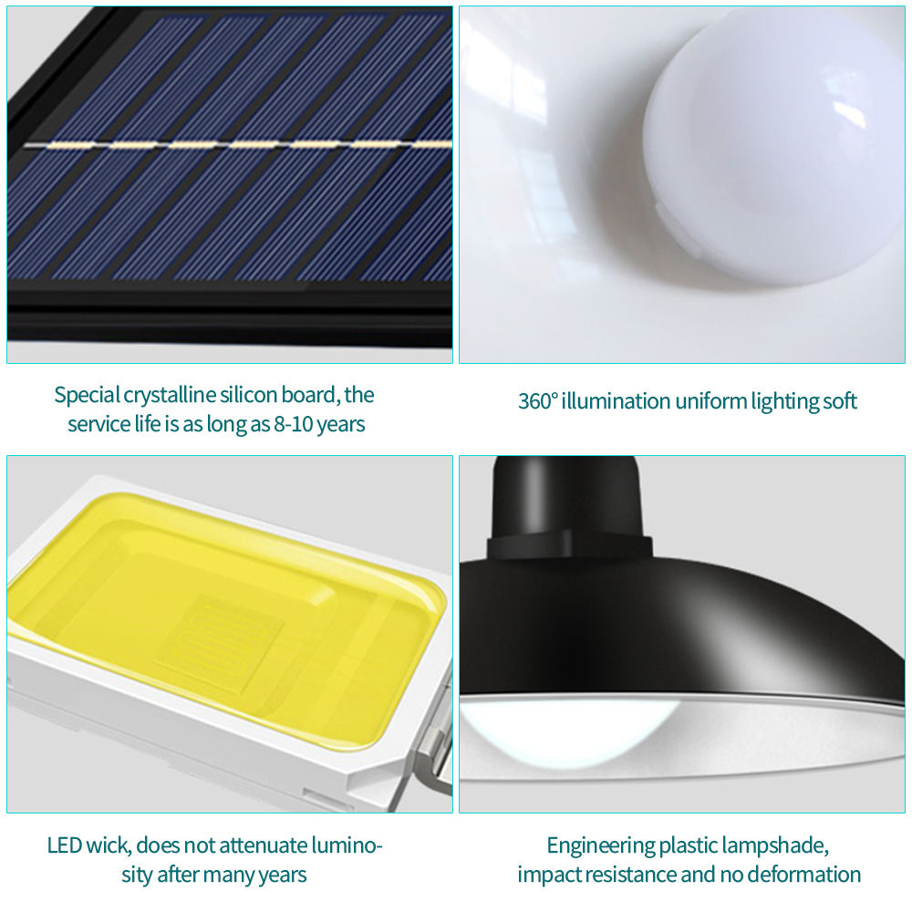 400lm IP65 Solar Powered Pendant Light Dusk To Dawn Light For Indoor Outdoor Garage
