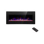 36 Inch 9 Colors Flame Electric Fireplace for Metal and Tempered Glass Area
