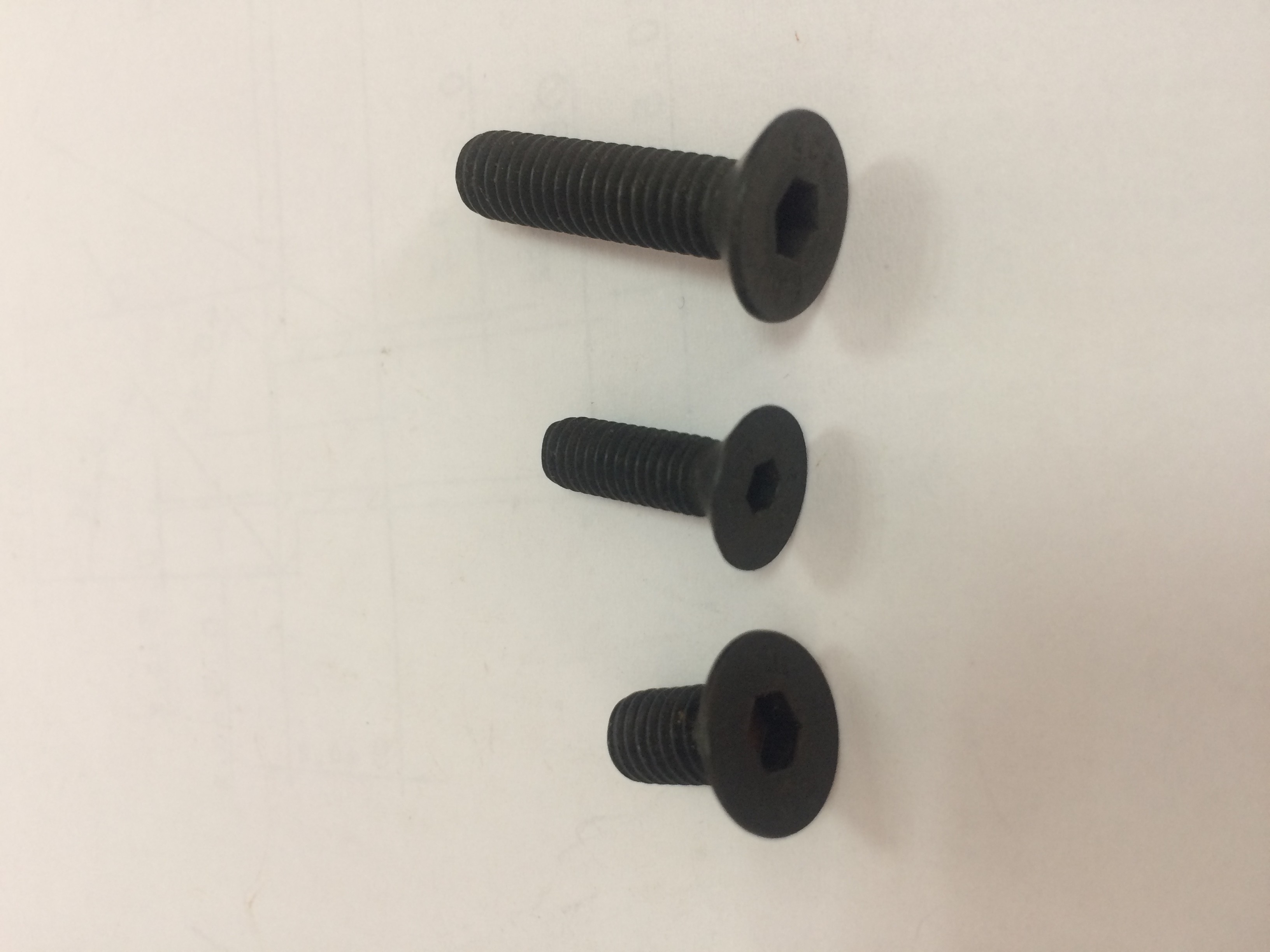 Black Oxide Metric Alloy Steel Hex Drive Flat Head Screws Countersunk Machine Screws