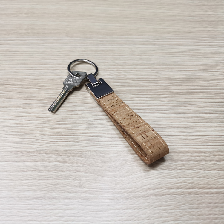 Cork Plain Leather Keyring 12mm Bulk Leather Keychains Souvenir Advertising Gift