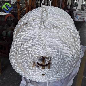 China Mooring 8 Strand Polyester Rope White Color Abrasion Resistance wholesale