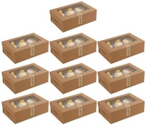 China 6 Hole Clear Window Muffin Bakery Cardboard Cake Boxes wholesale