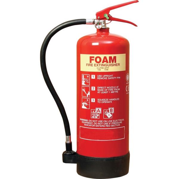 6 Litre Foam Fire Extinguisher Inner Painting PVC Rubber Nozzle For Computer