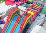 Inflatable Obstacle Courses 20m Long PVC Blue Red Large Inflatables For Kids
