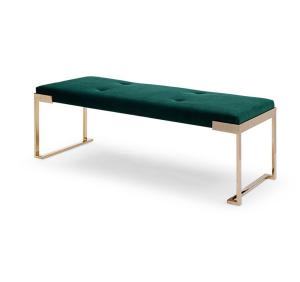 China Metal Frame Velvet Upholstery Ottoman Bed End Stool Bedroom Bench wholesale