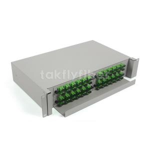 China 48 SC Simplex Port Rack Mount Sliding Fiber Optic Patch Panel 2U 19 Inch on sale