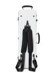 Full Size 4/4 Fiberglass Exterior White Violin Case 2 Triple Chrome Plated