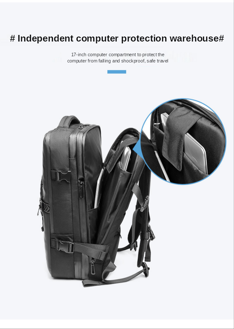 Multifunctional Expansion Boarding Bag Business Laptop Backpack 41*37*15cm