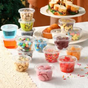 China Portion Cups With Lids, Small Plastic Containers with Lids, Airtight Stackable Souffle Cups, Jello Shot Cups, Sauce wholesale