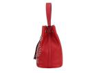 PU Soft Leather Womens Shoulder Handbags Bucket Shape With Rivet