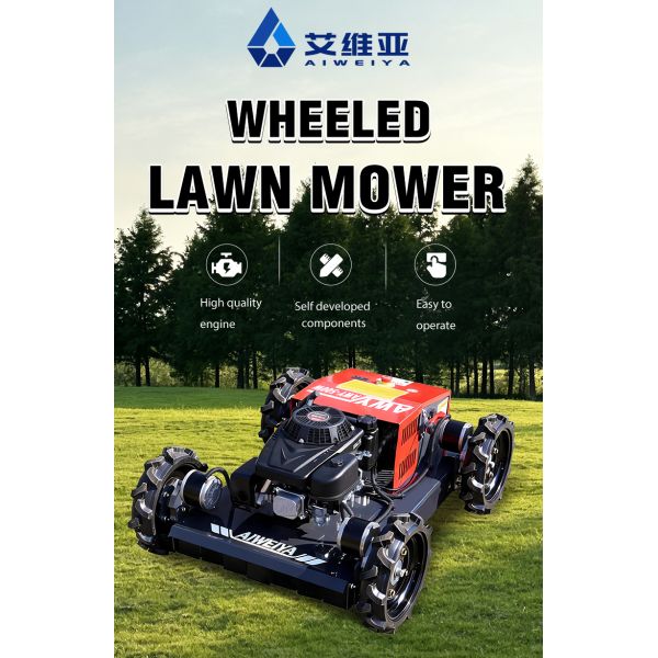 Self-Propelled Cordless 4-Stroke Industrial Grade Lawnmower with Remote Control and Four-Wheel Drive for Orchard and Farm Use
