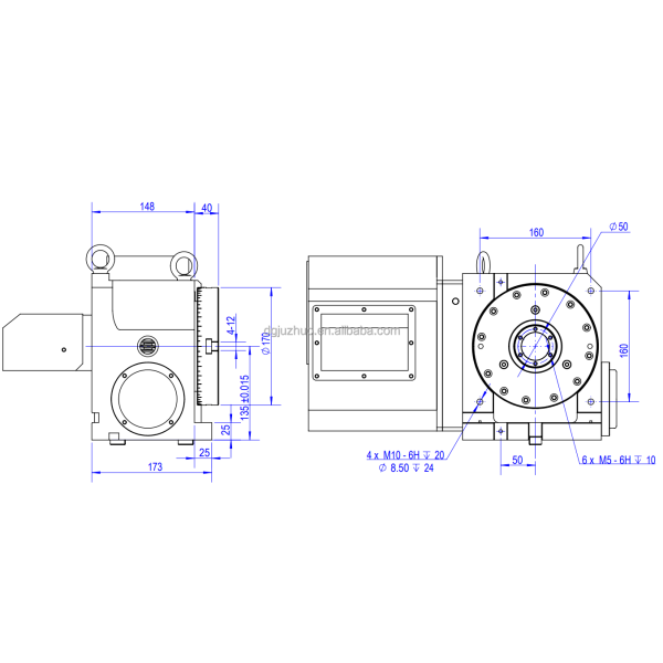 Worm Gear 4 Axis CNC Rotary Table D-170