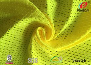 China Breathable Tricot Knitted Safety Yellow Fabric Fluorescent Cloth Free Sample wholesale